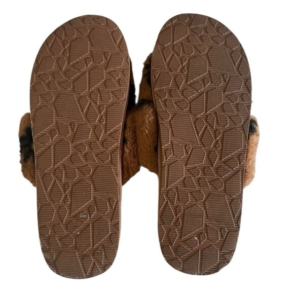 Volcom Lived in Lounge Woman's Slippers Slides Brown Soft Faux Fur Daisies Sz 8? - Picture 10 of 14